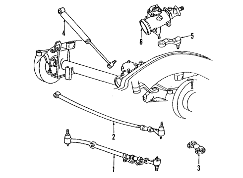 1994 Dodge Ram 3500 P/S Pump & Hoses, Steering Gear & Linkage Line-Power Steering Diagram for 52038977