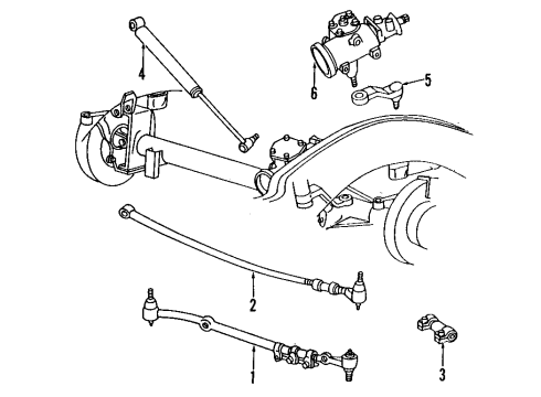 2000 Dodge Ram 3500 P/S Pump & Hoses, Steering Gear & Linkage Line-Power Steering Diagram for 52106395AA