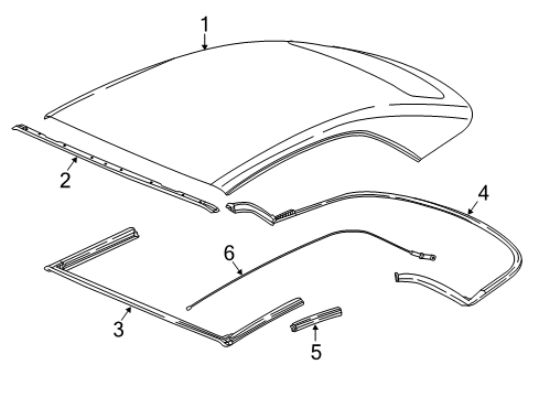 2017 Buick Cascada Top Cover & Components Sealing Strip Diagram for 13429353