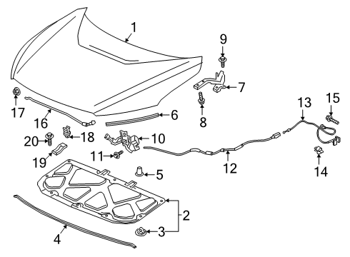 2018 Honda Clarity Hood & Components Bolt-Washer (6X18) Diagram for 90123-TA0-A00