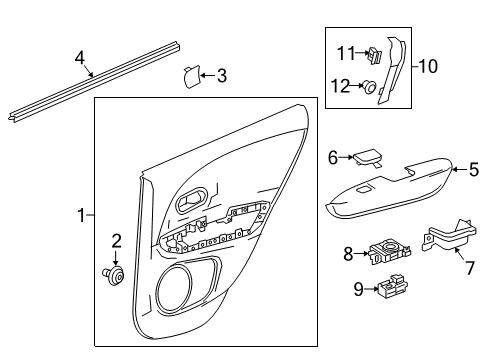 2016 Honda HR-V Rear Door Weatherstrip, R. RR. Diagram for 72835-T7A-003