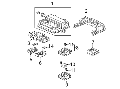 2007 Honda CR-V Overhead Console Bush Diagram for 83251-SDC-A01