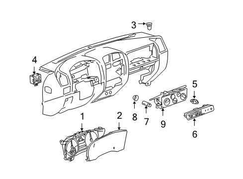 2005 Chevrolet Colorado Instruments & Gauges Instrument Cluster Assemblly Diagram for 15862190