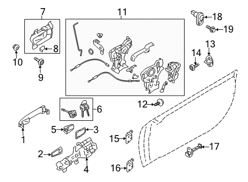 2018 Toyota 86 Door & Components Handle, Outside Diagram for SU003-01595