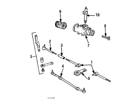 1986 Chevrolet El Camino P/S Pump & Hoses, Steering Gear & Linkage Rod Kit, Steering Linkage Intermediate Diagram for 26037647