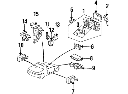1994 Honda Civic del Sol Powertrain Control Control Module, Engine Diagram for 37820-P28-A01