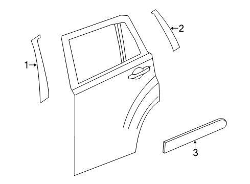 2017 Jeep Compass Exterior Trim - Rear Door Molding-Rear Door Diagram for 5182576AB