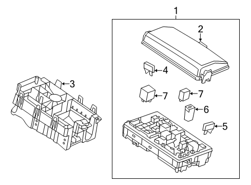 2013 Chevrolet Malibu Fuse & Relay Block Asm-Front Compartment Fuse Diagram for 20960721