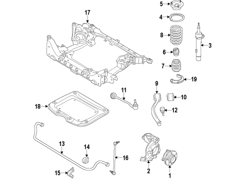 2013 BMW X1 Front Suspension Components, Lower Control Arm, Ride Control, Stabilizer Bar Left Carrier Diagram for 31216788699