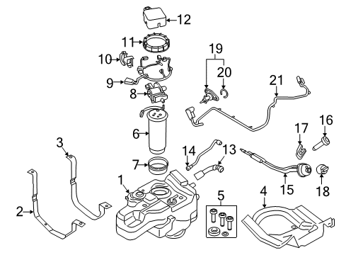 2019 Ford Transit-350 Diesel Aftertreatment System Fuel Tank Diagram for GK4Z-5L227-C