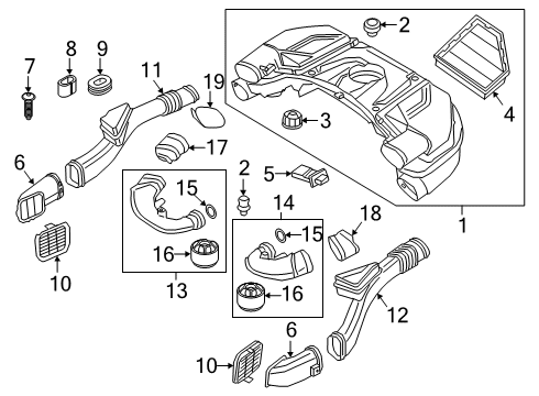 2020 BMW X7 Air Intake INTAKE DUCT, LEFT Diagram for 13718662936