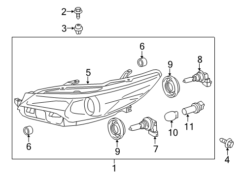 2016 Toyota Camry Headlamps Composite Headlamp Diagram for 81150-06870