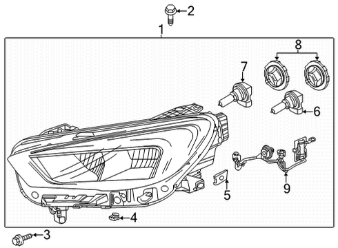 2021 Buick Encore GX Headlamp Components Composite Assembly Diagram for 42764017