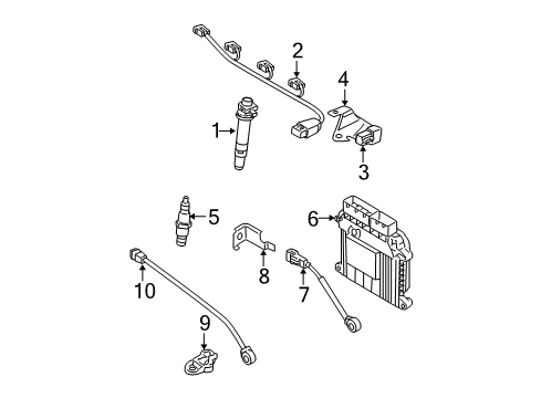 2010 Hyundai Accent Powertrain Control Bracket-Knock Sensor Diagram for 3925126870