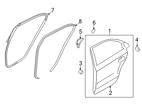 2012 Hyundai Sonata Rear Door Panel-Rear Door Outer, RH Diagram for 77121-4R000