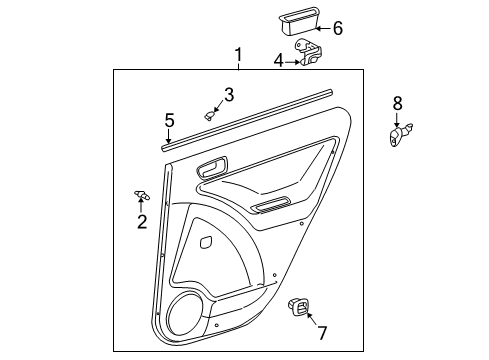 2004 Toyota Matrix Switches Door Trim Panel Diagram for 67630-01221-B0