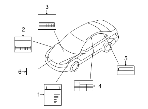 2007 Hyundai Sonata Information Labels AIRBAG Label-Engine Room Diagram for 95925-2E000