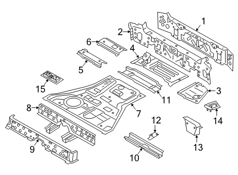 2019 BMW X5 Rear Body Trunk Floor Right Diagram for 41007947132