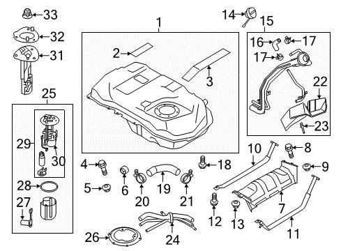 2020 Mitsubishi Outlander Sport Fuel Supply Nut Diagram for MS440504