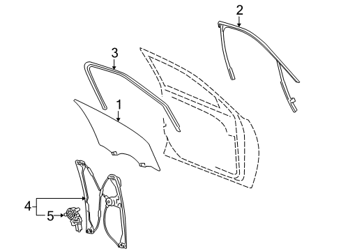 2007 Buick LaCrosse Front Door Run Weatherstrip Diagram for 15857849