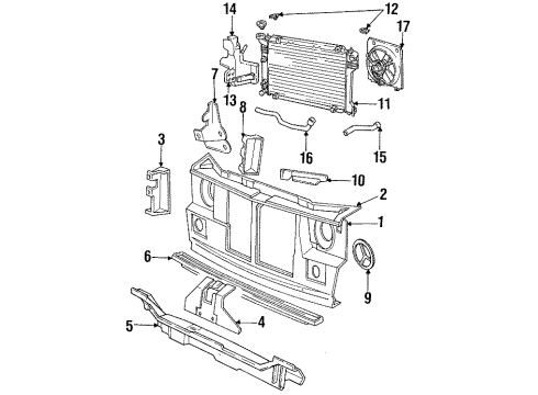 1986 Plymouth Horizon Radiator & Components, Radiator Support Hose Inlet Diagram for H0061284