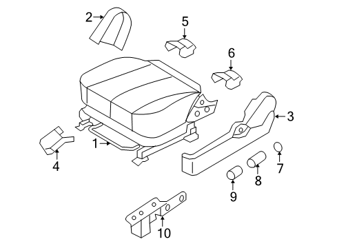 2008 Hyundai Sonata Tracks & Components Knob Assembly-Lumbar Support, LH Diagram for 88670-0A000-CH