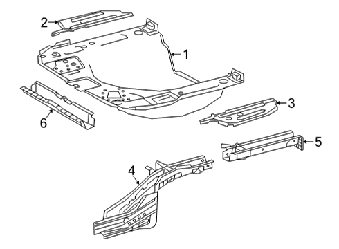 2022 Toyota Corolla Cross Rear Floor & Rails Rear Floor Pan Diagram for 58301-0A900
