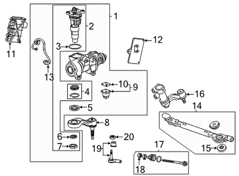 2021 GMC Sierra 3500 HD Steering Column & Wheel, Steering Gear & Linkage Pressure Sensor Diagram for 84868124