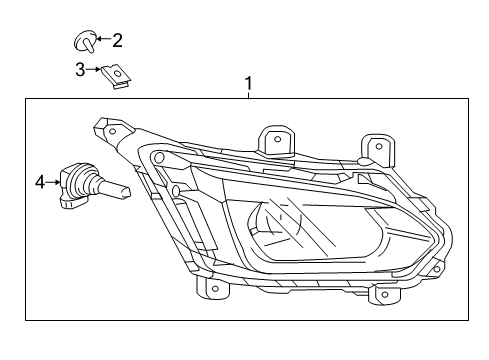 2017 Chevrolet Equinox Bulbs Fog Lamp Assembly Diagram for 23375569