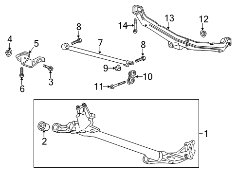 2014 Cadillac ELR Rear Suspension Axle Beam Diagram for 13421768