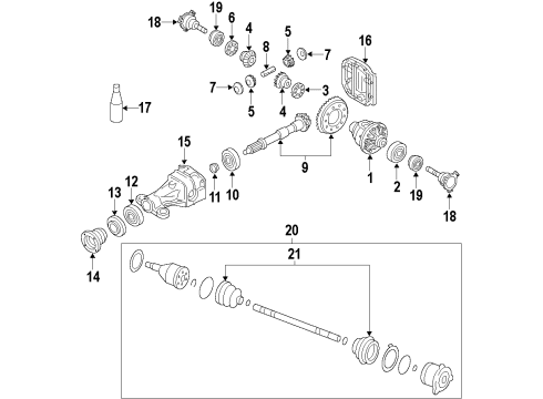2008 Infiniti QX56 Rear Axle, Differential, Drive Axles, Propeller Shaft Kit Journal Diagram for 37126-3S526