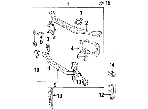 1998 Chevrolet Prizm Radiator Support Support, Radiator Diagram for 94857044