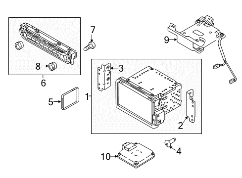 2017 Kia Optima Navigation System Keyboard-Knob Diagram for 96544D4100