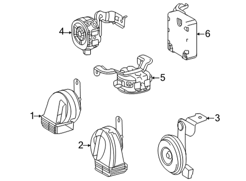 2021 Toyota Sienna Horn Pedestrian Speaker Diagram for 86570-45030