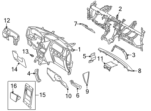 2017 Lincoln Navigator Instrument Panel Instrument Panel Diagram for FL7Z-7804320-AA