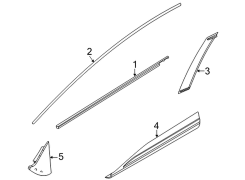 2021 Nissan Rogue Exterior Trim - Front Door Moulding-Front Door Sash, Front RH Diagram for 80282-6RA0A
