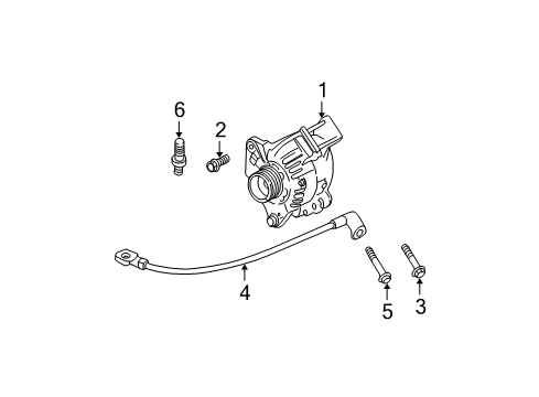 2004 Cadillac DeVille Alternator Stud-Exhaust Manifold Pipe Extension Diagram for 10151607