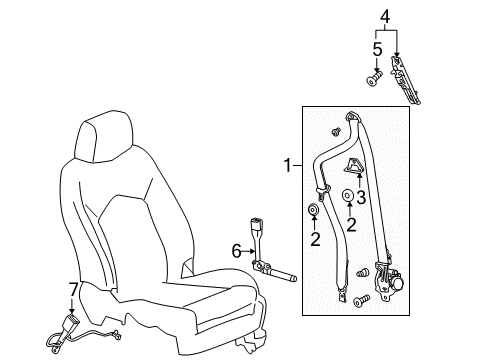 2012 Cadillac SRX Seat Belt Pretensioner Diagram for 19299529