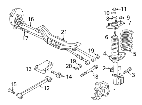 2007 Chevrolet Monte Carlo Rear Suspension Components, Stabilizer Bar Rear Lateral Rod Washer Diagram for 10268814