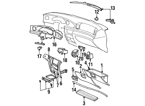 1995 Lincoln Continental Headlamps Composite Headlamp Diagram for F5OY13008A