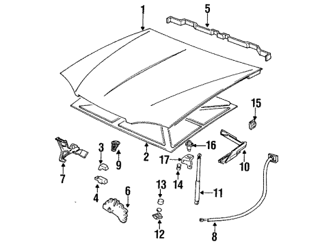 1992 Pontiac Bonneville Hood & Components Switch Asm-Hood Ajar Indicator Diagram for 25620933