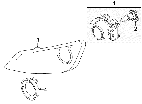 2011 Lincoln MKS Bulbs Fog Lamp Assembly Diagram for 6E5Z-15200-A