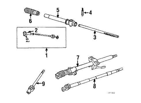 1985 Nissan Pulsar NX Steering Column & Wheel, Steering Gear & Linkage Tie Rod Boot Diagram for 48204-03B00