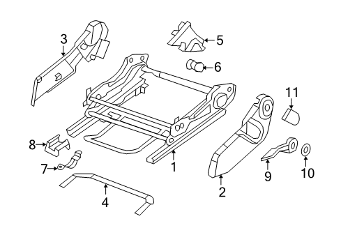 2014 Jeep Patriot Tracks & Components Shield-Seat Diagram for 1RX03DK2AA
