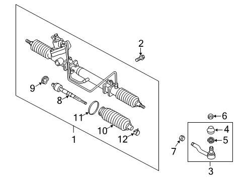 2003 Chevrolet Tracker P/S Pump & Hoses, Steering Gear & Linkage End, Steering Tie-Rod, LH (On Esn) Diagram for 91174754