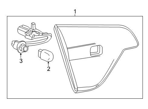 2016 Buick Envision Backup Lamps Back Up Lamp Assembly Diagram for 84086139