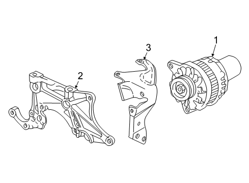 2000 Pontiac Sunfire Alternator Bracket-Generator & P/S Pump Diagram for 24575332