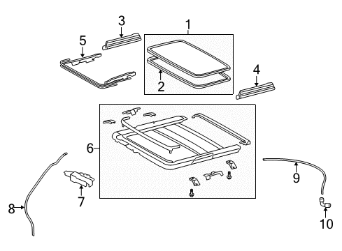 2008 Lexus GS350 Sunroof Hose, Sliding Roof Drain Diagram for 63247-30100