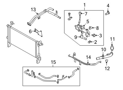 2010 Hyundai Genesis Coupe Powertrain Control Housing Assembly-THERMOSTAT Diagram for 25620-2C400