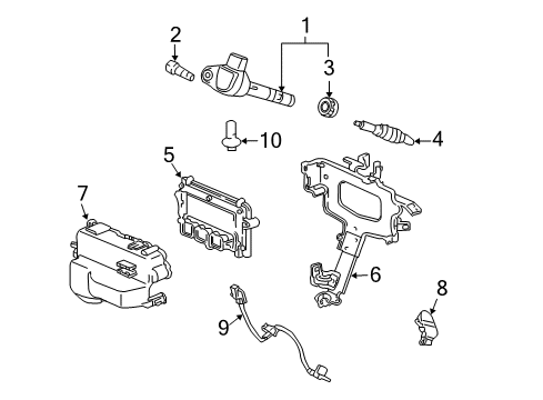 2012 Honda Ridgeline Ignition System Nut, Hex. Cap (6MM) Diagram for 90207-RAA-A10
